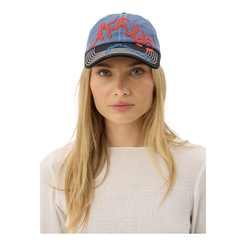 Afends Consider 6 Panel Cap - Slate Blue