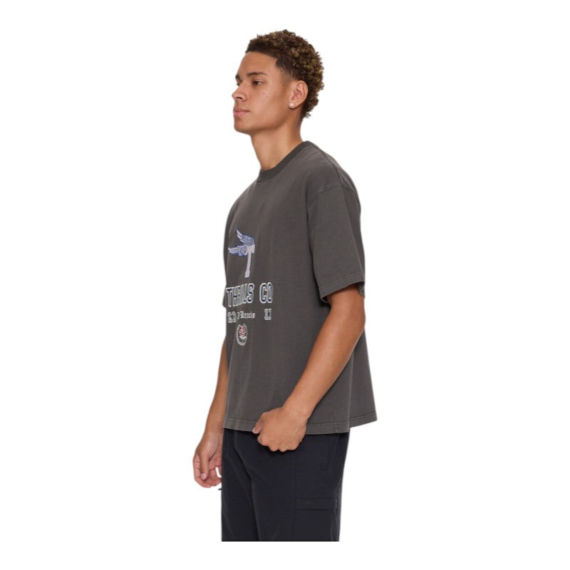 Thrills Hard Knocks Oversize Box Crop Tee - Dark Merch Black