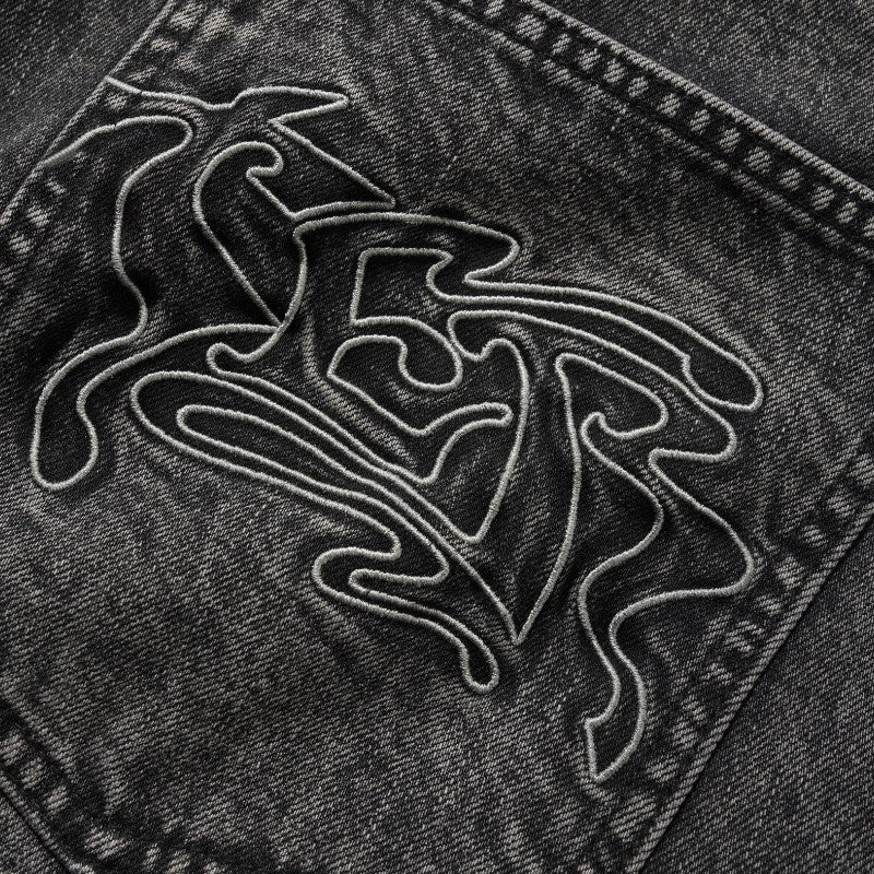 Butter Goods Drummer Baggy Denim Shorts - Streaky Black