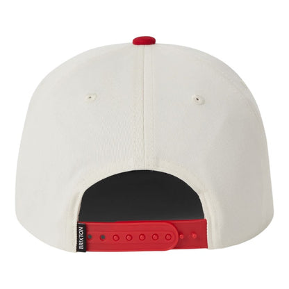 Brixton Division Snapback - Off White/Red