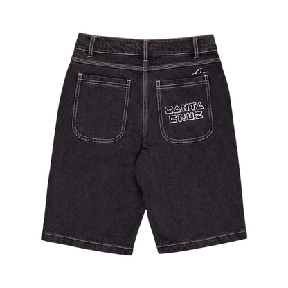 Santa Cruz Youth Tripper Stack Jean Shorts - Washed Black