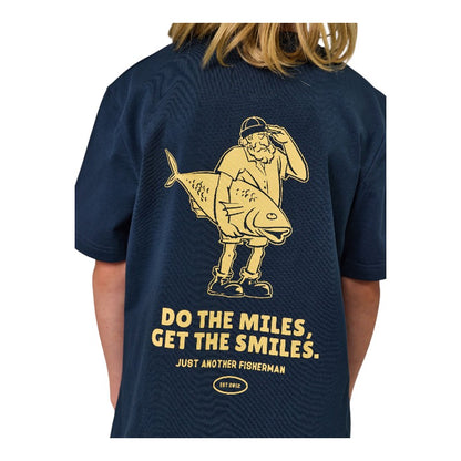 J.A.F Mini Youth Do The Miles Tee - Navy