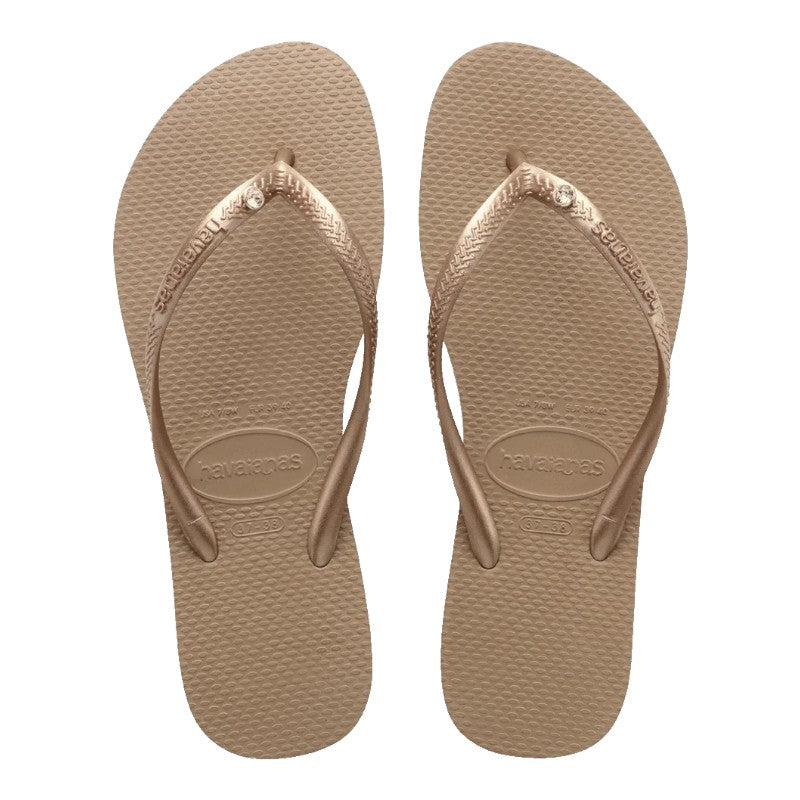 Havaianas Slim 2 Crystal Jandals - Rose Gold