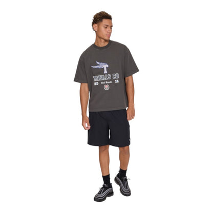 Thrills Hard Knocks Oversize Box Crop Tee - Dark Merch Black