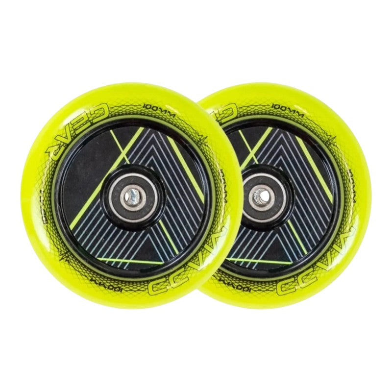 Mad Gear 100mm Raven Hollow Core Wheels Pair - Green