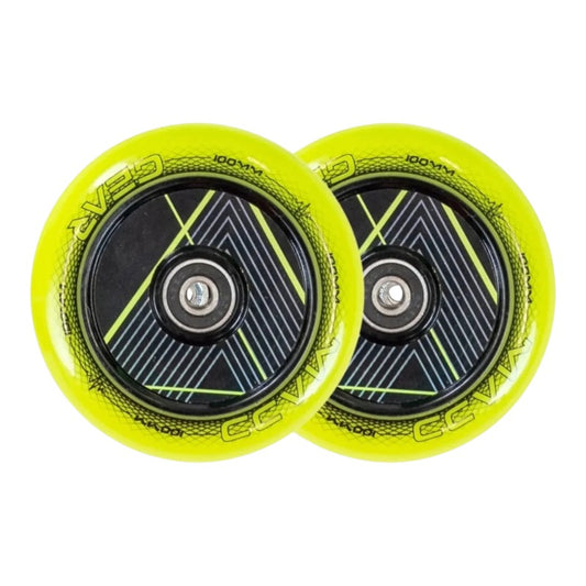 Mad Gear 100mm Raven Hollow Core Wheels Pair - Green