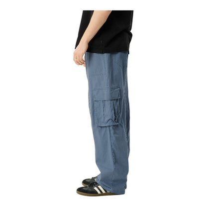 Afends Summit Pleated Cargo Pant - Washed Slate Blue