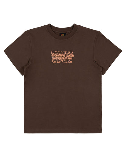 Santa Cruz Youth Multi Cruz Stack Centre Tee - Brown