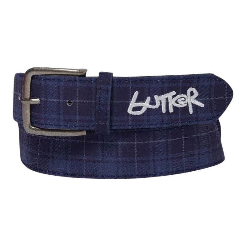 Butter Plaid Belt - Navy