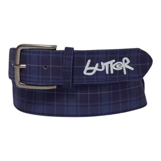 Butter Plaid Belt - Navy