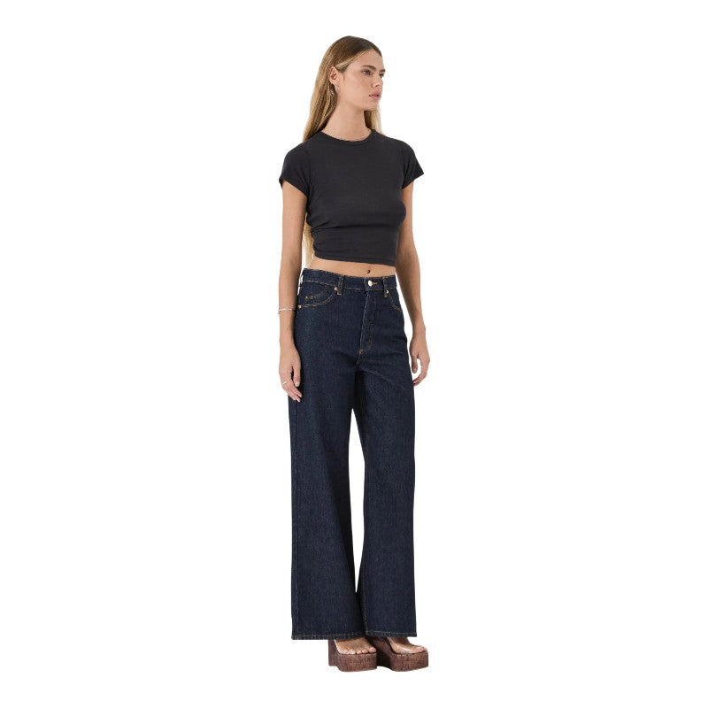 Rollas Relaxed Sailor Long Denim - Dark Rinse
