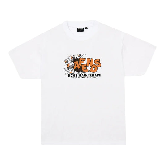 Afends Maintenance Boxy Tee - White