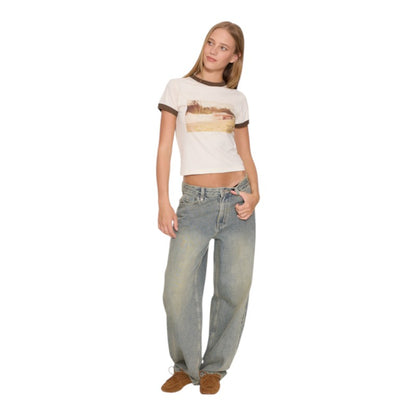 Thrills Sloan Low Rise Barrel Jean - Granite Green Tint