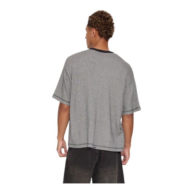 Thrills Chaotic Interventions Box Crop Rib Tee - Black/White
