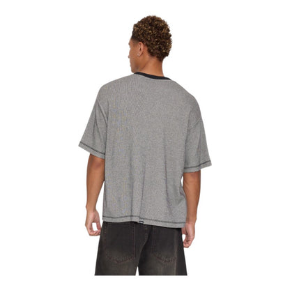 Thrills Chaotic Interventions Box Crop Rib Tee - Black/White