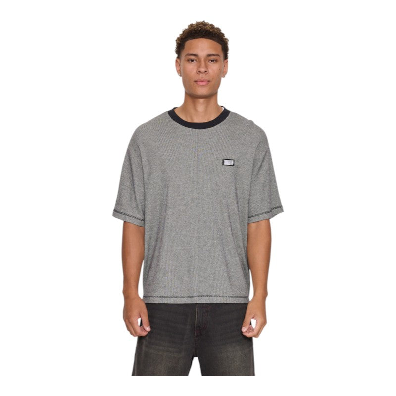 Thrills Chaotic Interventions Box Crop Rib Tee - Black/White