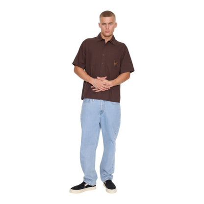Thrills Seen & Heard Cropped Work Shirt - Postal Brown