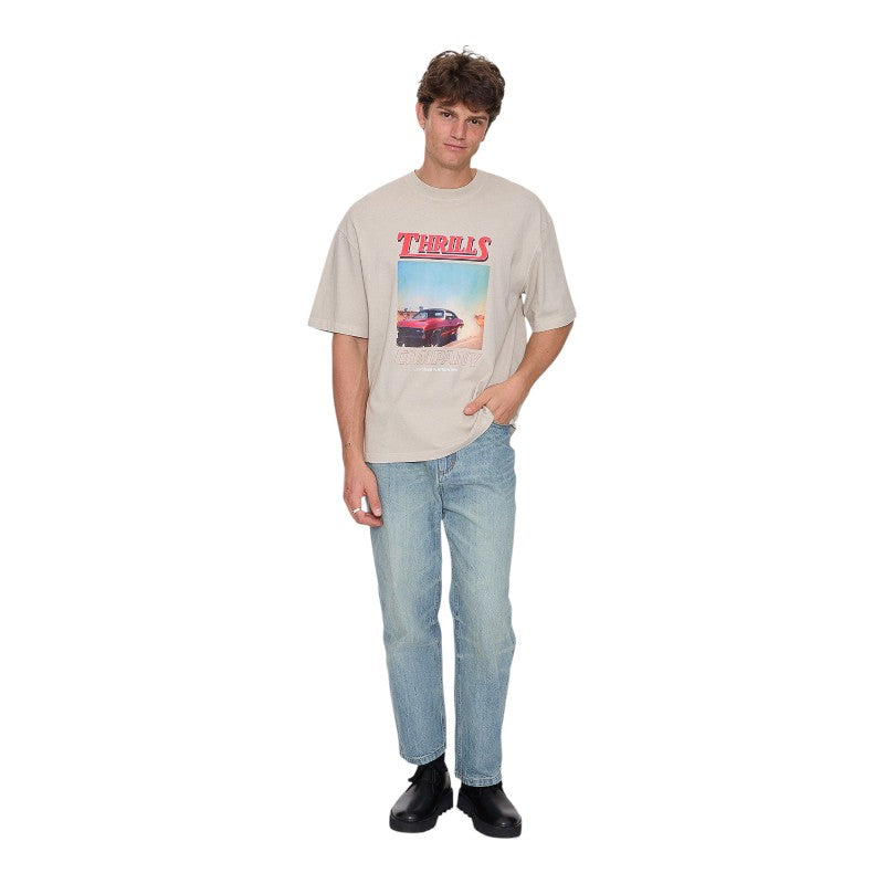 Thrills Skerrt Oversized Crop Tee - Oatmeal