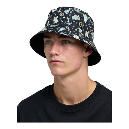 Mad Hueys Day For It Froggies Bucket Hat - Vintage Black