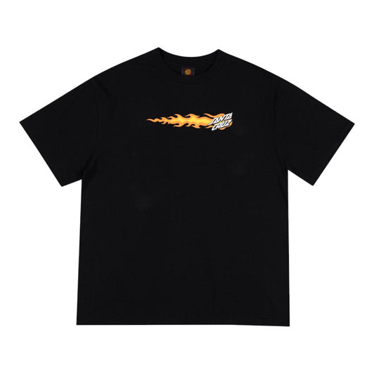 Santa Cruz Flaming Dice Dot Flash Tee - Black