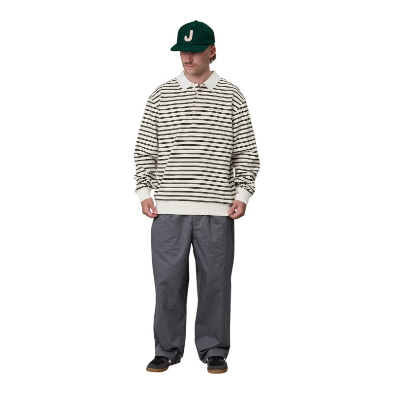 J.A.F Seaway Polo - Off White Stripe