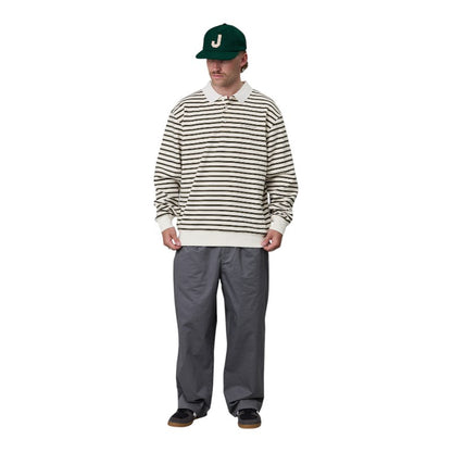 J.A.F Seaway Polo - Off White Stripe