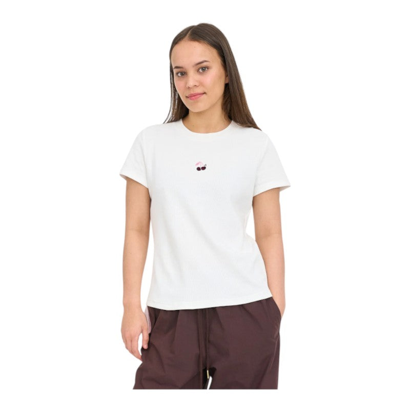 Huffer Slim Rib Tee/Cherry - Chalk