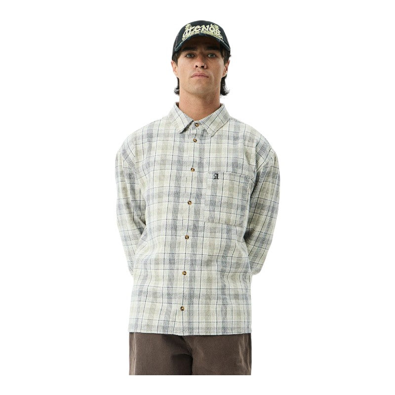 Afends Shelter Flannel Shirt - White Check