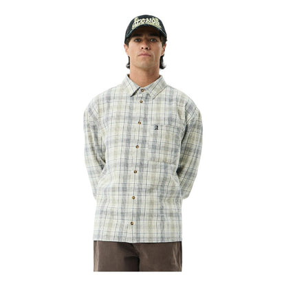 Afends Shelter Flannel Shirt - White Check