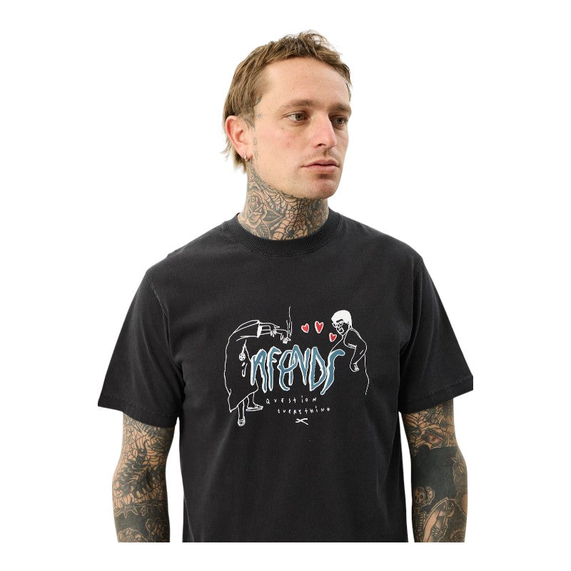 Afends Torched Retro Tee - Stone Black