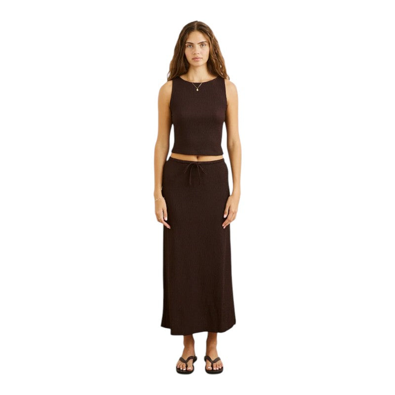 Rhythm Indie Maxi Skirt - Chocolate
