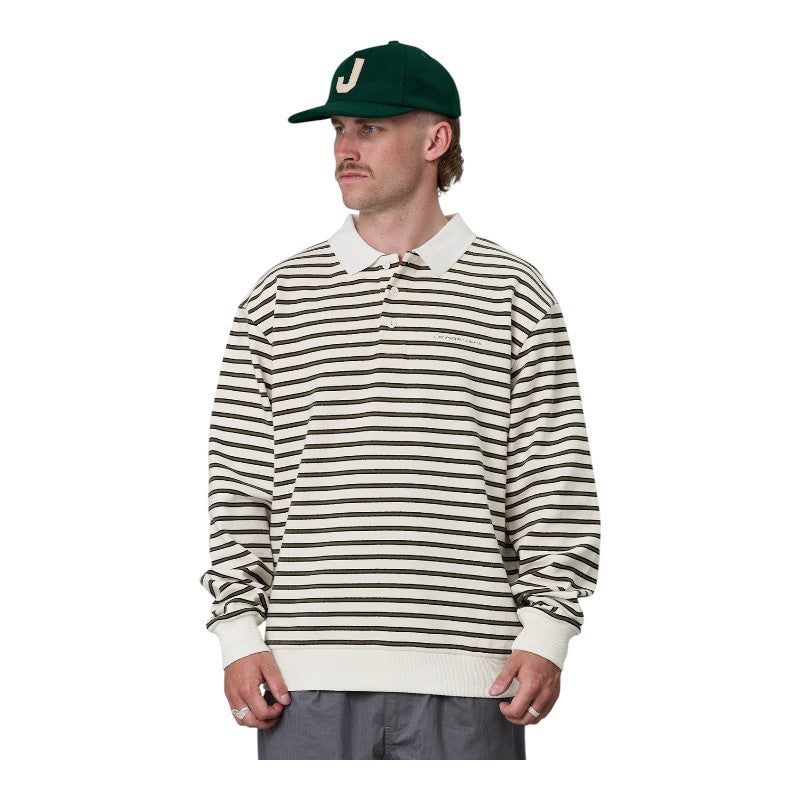 J.A.F Seaway Polo - Off White Stripe