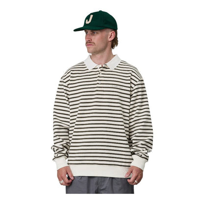 J.A.F Seaway Polo - Off White Stripe