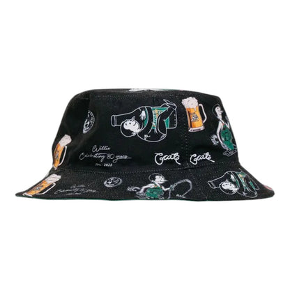 Crate X Willie The Waiter Reversible Bucket Hat  - Black/Pine