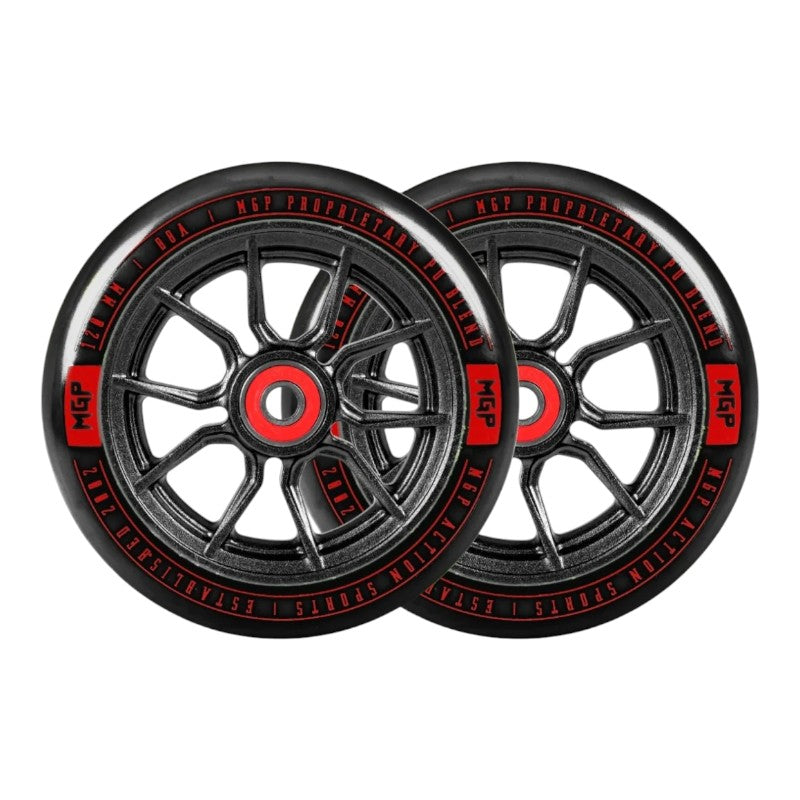 Madd Gear 120mm Syndicate AR Wheels Pair - Black/Red