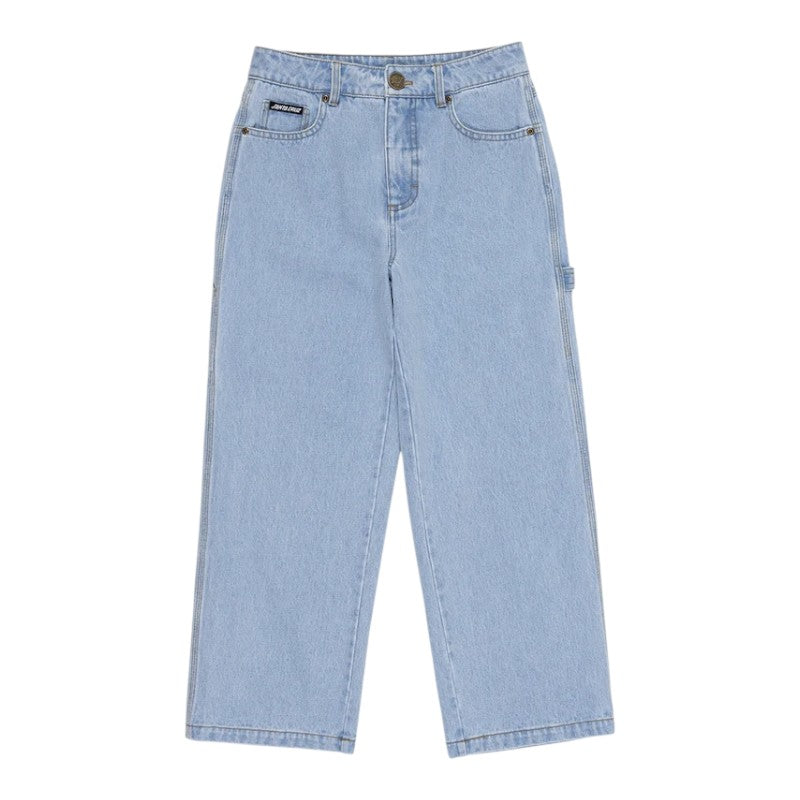Santa Cruz Youth Classic Dot Carpenter Baggy Jeans - Light Washed Indigo