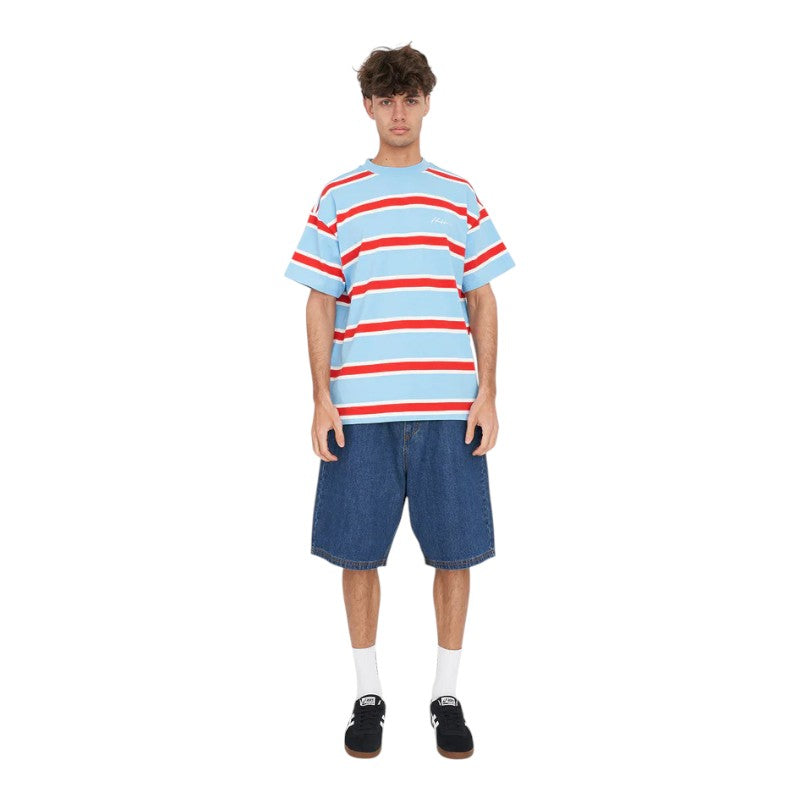 Huffer Stripe Block Tee - Blue Poppy