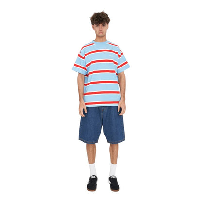 Huffer Stripe Block Tee - Blue Poppy