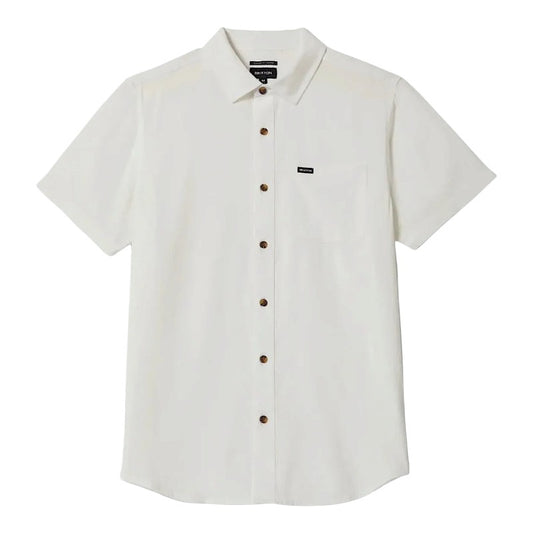 Brixton Charter Slub Short Sleeve Woven Shirt - Off White