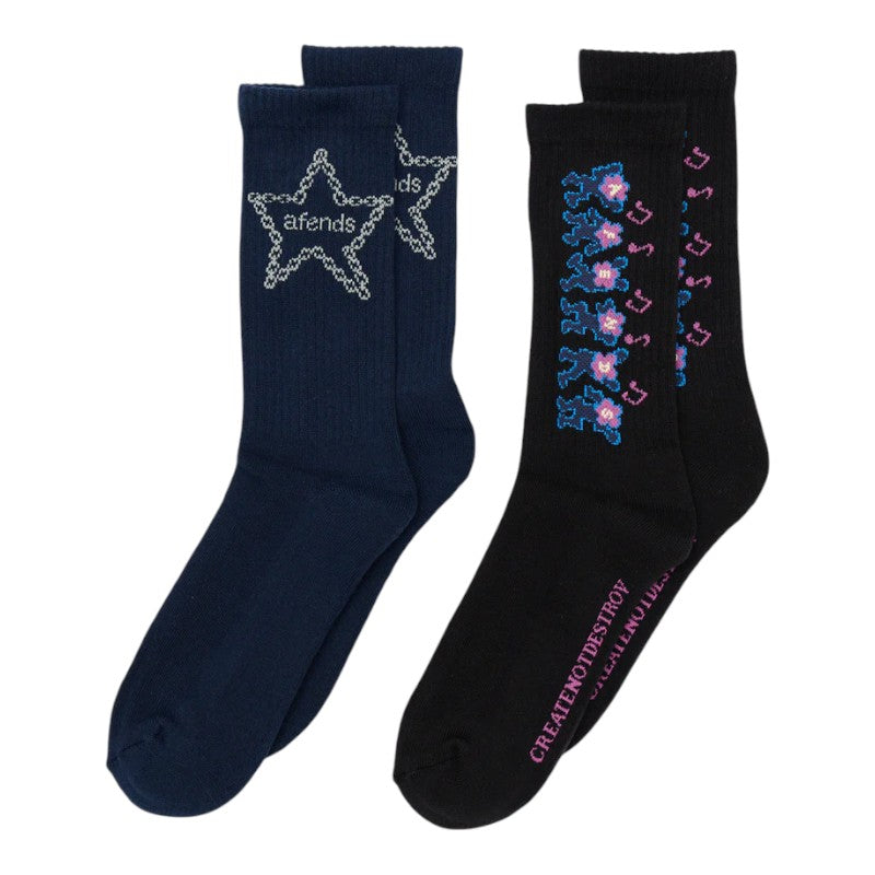 Afends Chain Treble Socks 2 Pack - Multi