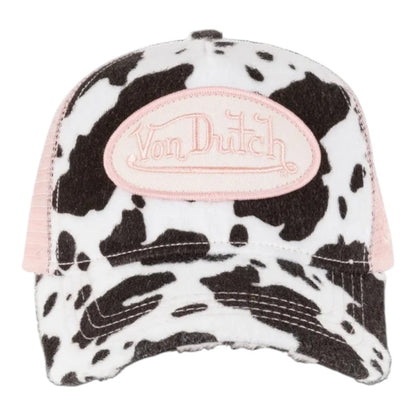 Von Dutch Animal Print Trucker - Baby Pink