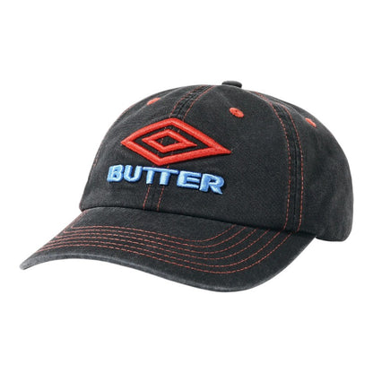 Butter Goods X Umbro Diamond Logo 6 Panel Cap - Washed Black