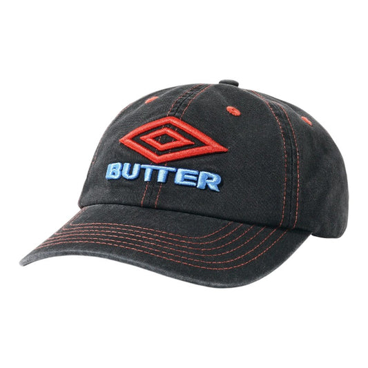 Butter Goods X Umbro Diamond Logo 6 Panel Cap - Washed Black