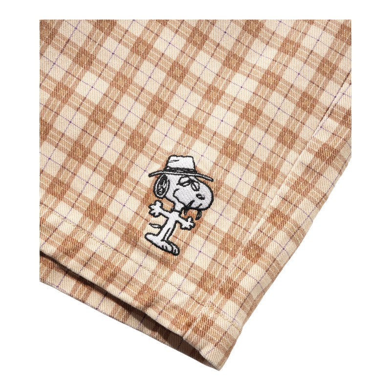 Butter X Peanuts Spike Work Shorts - Sandstone Plaid