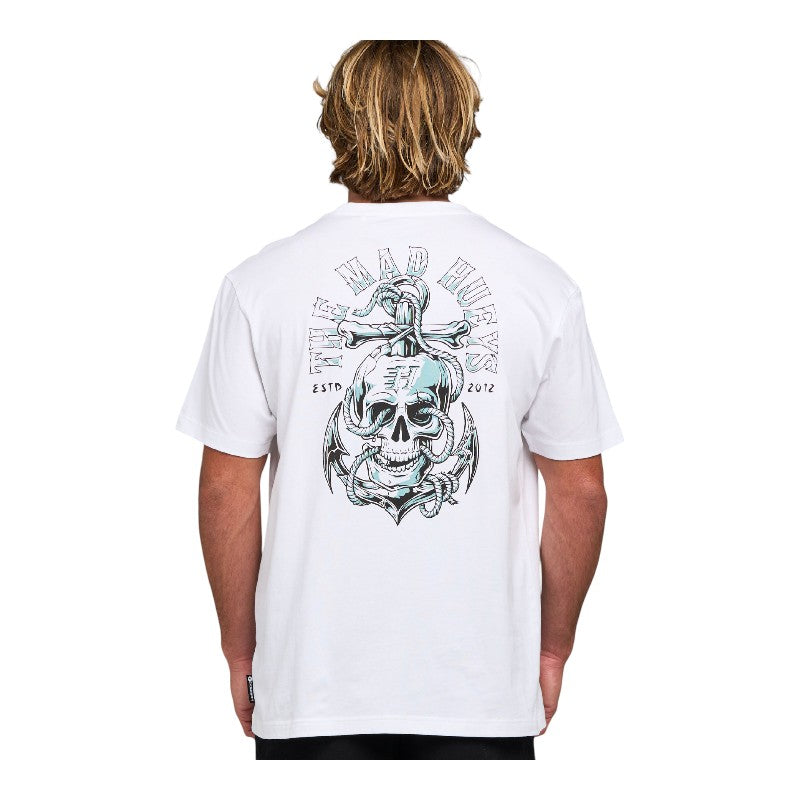 Mad Hueys Rope Skull Anchor Tee - White