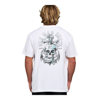 Mad Hueys Rope Skull Anchor Tee - White