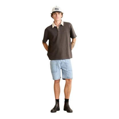 Rhythm Koa SS Rugby Polo - Charcoal