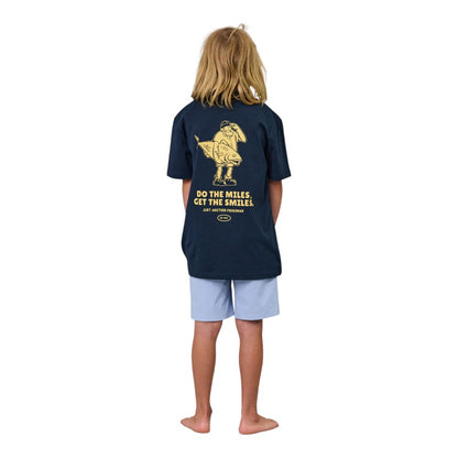 J.A.F Mini Youth Do The Miles Tee - Navy