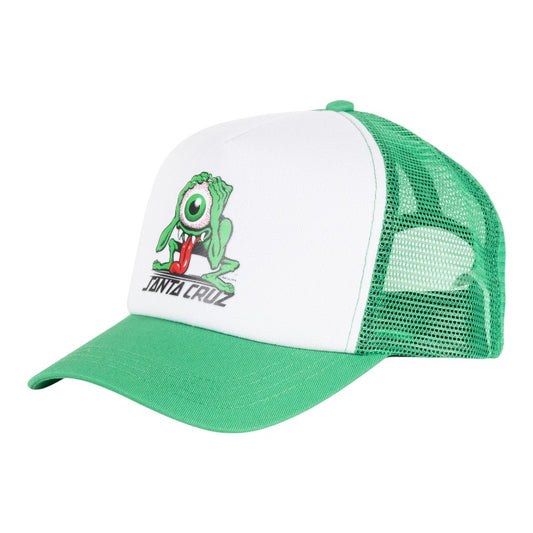 Santa Cruz Youth Eyegore Strip Trucker Cap - Green