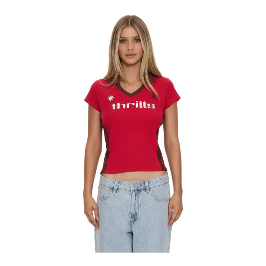 Thrills Hot Shot Polo Club Tee - Cherry